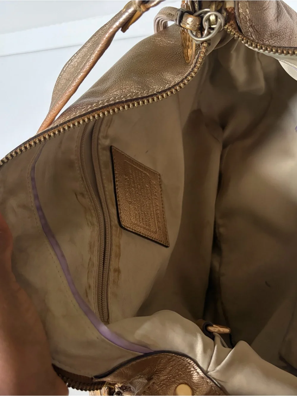 Coach Metallic Gold Leather Hobo Bag